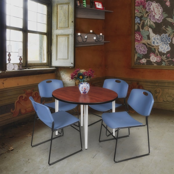 Regency Kahlo Round Table & Chair Sets, 42 W, 42 L, 29 H, Wood, Metal, Polypropylene Top, Cherry TPL42RNDCHCM44BE - main
